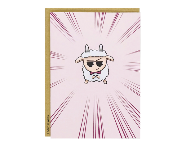 Cute greeting card with the Boss Sheep | Funny Birthday card