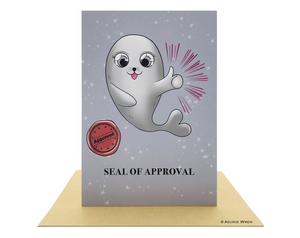 Cute greeting card with Baby Seal of approval | Birthday & Congrats 