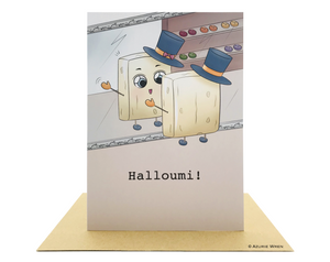 Cute greeting card with a halloumi | Birthday card | Funny card