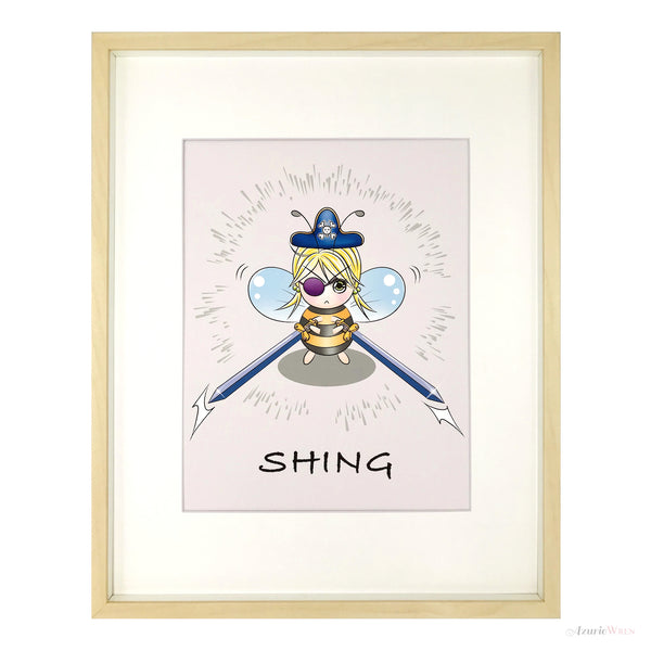 Pirate Bee with Swords Cute Art Print